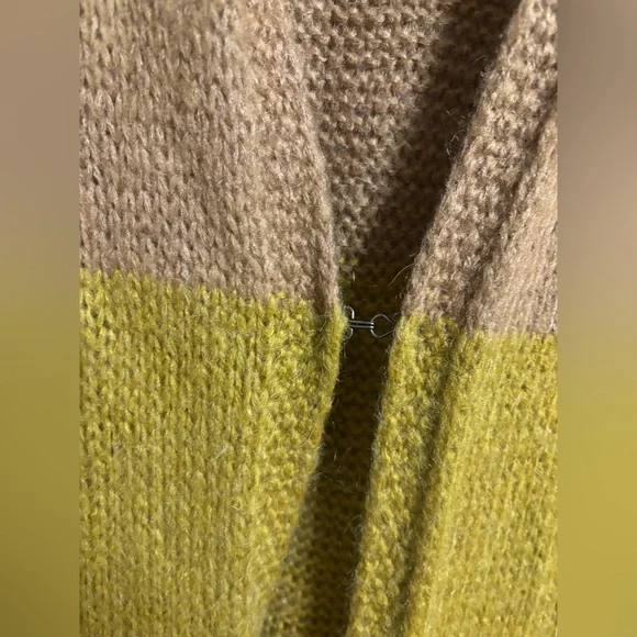 Free People Over Rainbow Striped Long Duster Cardigan Mohair Blend Size Medium - Picture 7 of 8